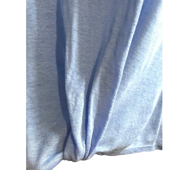 Rachel Roy Linen Tee Shirt Womens Short Sleeve Shirt Blue Large - Picture 3 of 7